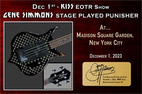 Dec 1st- GS STAGE PLAYED STUDDED PUNISHER for, MSG, NYC Show!