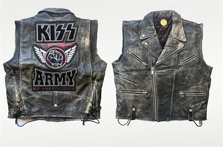 1995 KISS ARMY Motorcycle Style Leather Vest